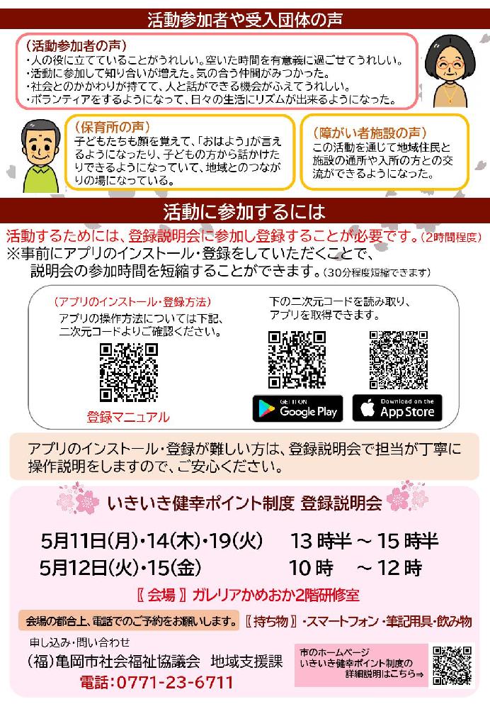 いきいき健幸ポイント制度の登録説明会
